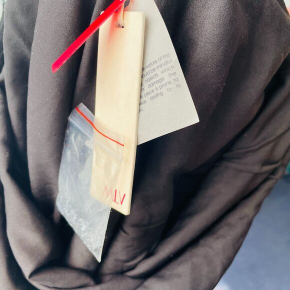 NWT MLV Mayren Lee Viray Beaded Shift Dress Halter Top Open Low Back Black M - Picture 7 of 9